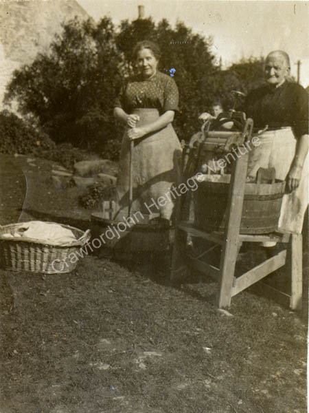 Historic photograph of washday in Crawfordjohn