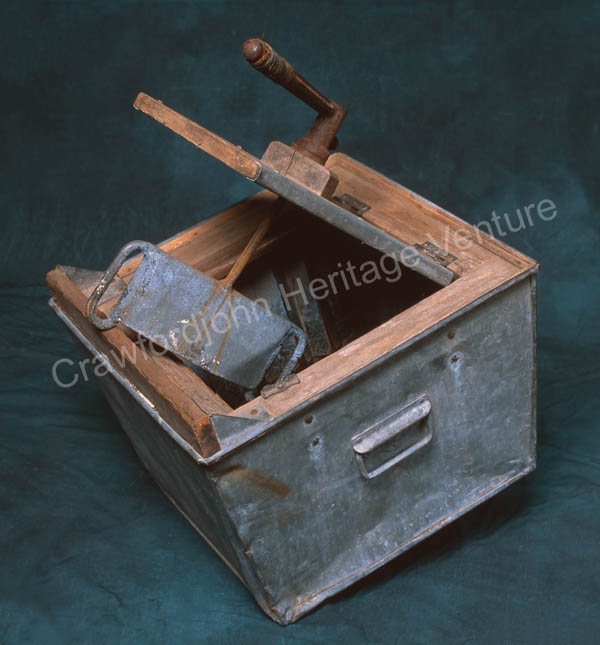 Historic hand-operated washing machine